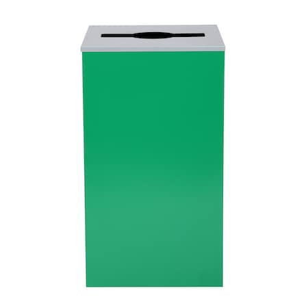 Alpine Industries Square Recycling Gin, 29 Gallons, Green Can, Mixed Opening Lid ALP4450-KIT-GRN-M